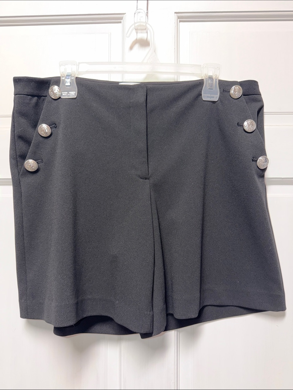 Calvin Klein Black Bermuda Shorts with Silver Button Accents w/ pockets!
